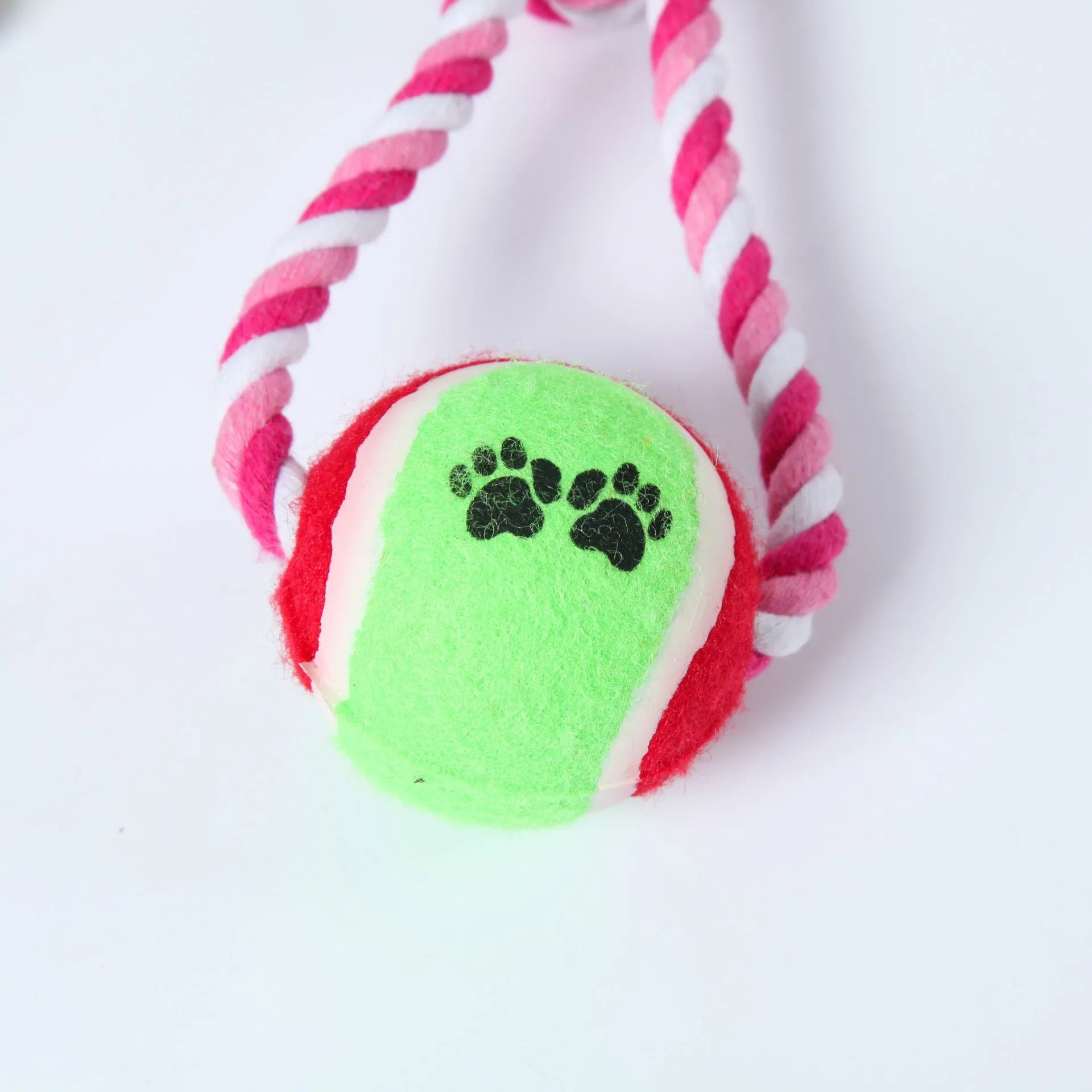 38cm long cotton rope dog tug toy in red white and blue white colour options