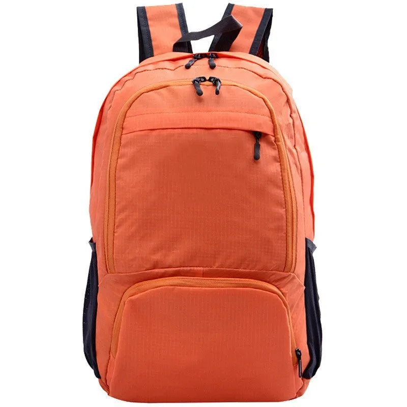 26-inch foldable waterproof backpack in Oxford cloth, shown in multiple colour options.