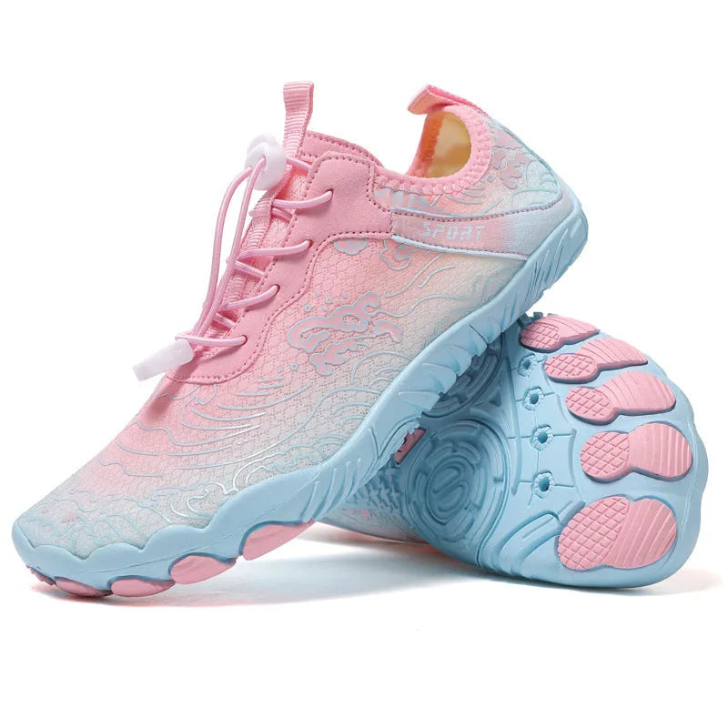 Men's outdoor hiking shoes with non-slip soles and front strap fastening in multiple colour options