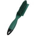 Green pet grooming brush with rubber massage tips for dogs and cats, 12.5 cm length