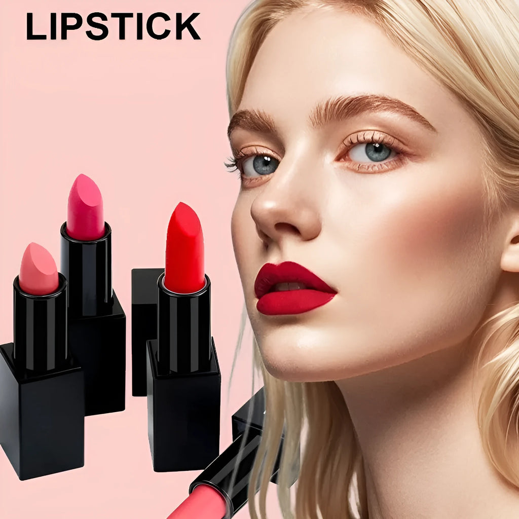 Beauty Does Not Fade matte finish lipstick in one of 24 colours with waterproof anti-discoloration formula.
