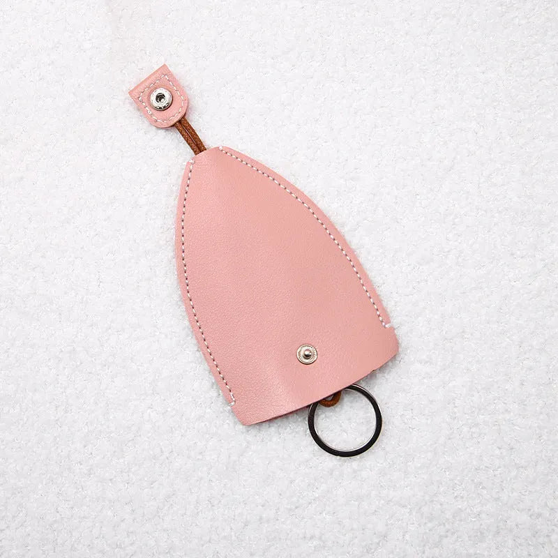 Colourful cartoon PU leather pull-out key case for car keys, shown open and closed