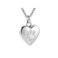 Simple titanium steel heart-shaped necklace with paw print and openable casket pendant.