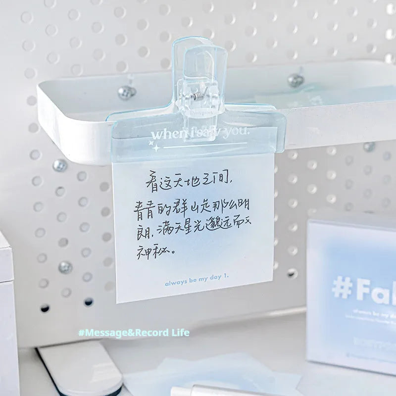 70mm square brick-shaped notepad with gradient coloured papers including sticky notes and parchment sheets