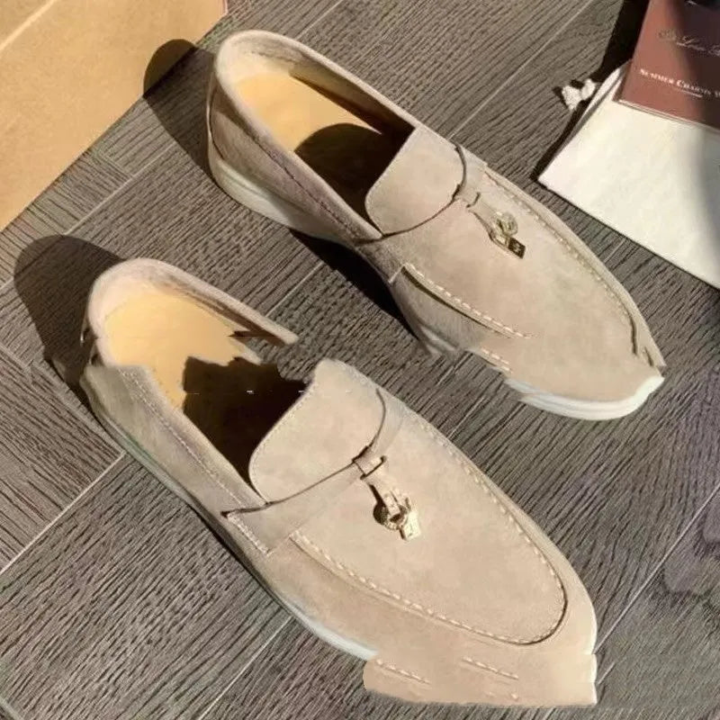 Lightweight unisex slip-on loafers with a round toe, rubber sole, and PU upper in a high-top design.