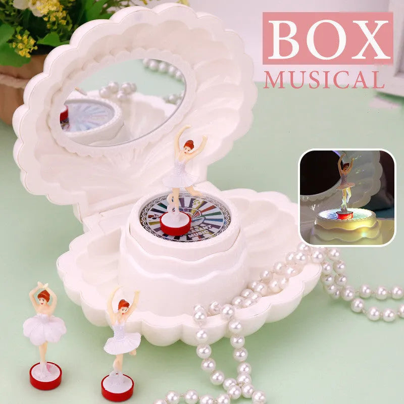 Plastic shell ballet girl music box in random colour 160x130x155mm decorative ornament