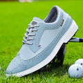 Men's 8669 Lake Blue genuine leather golf shoe with non-slip rubber outsole