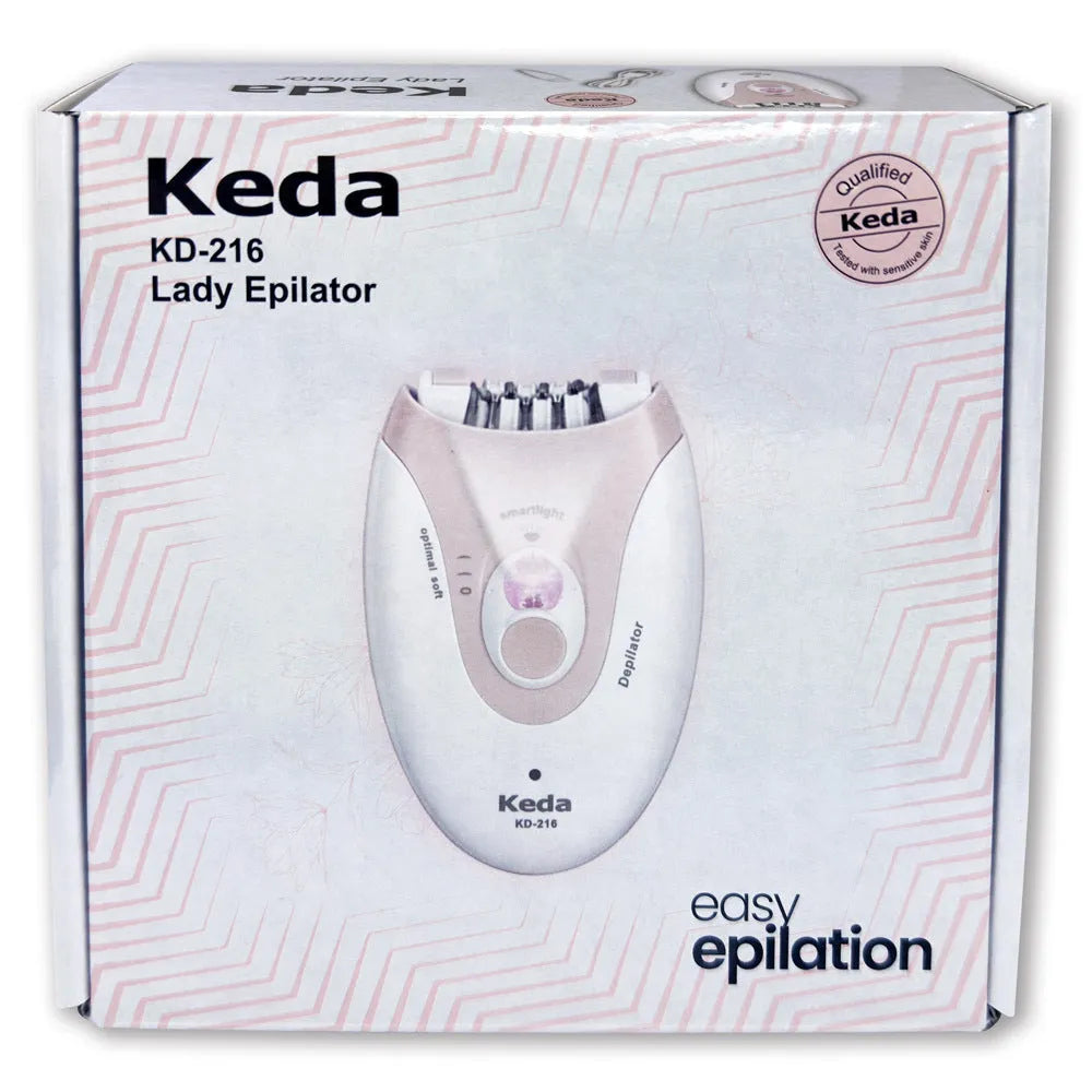 KEDA-216 coloured USB electric hair removal device with brush and charger