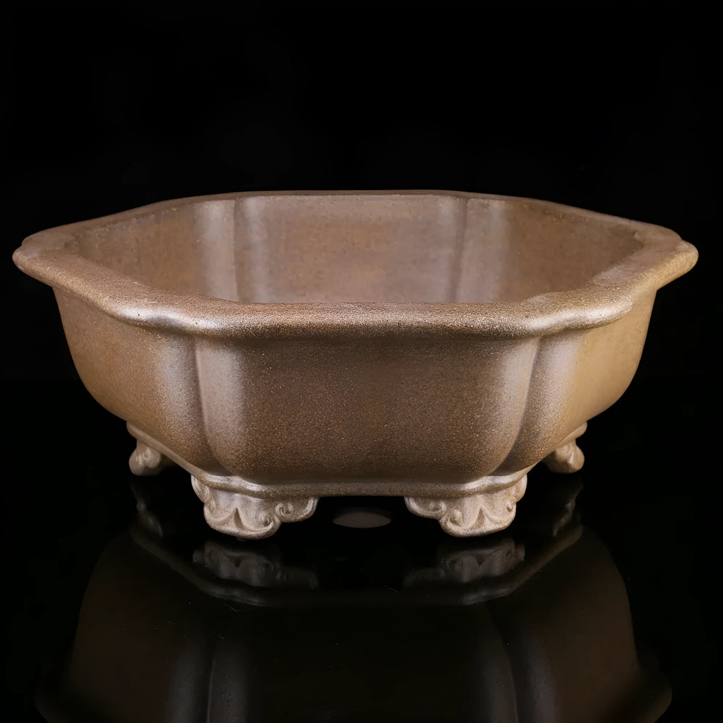Handmade large purple sand tea basin for firewood ceremonies