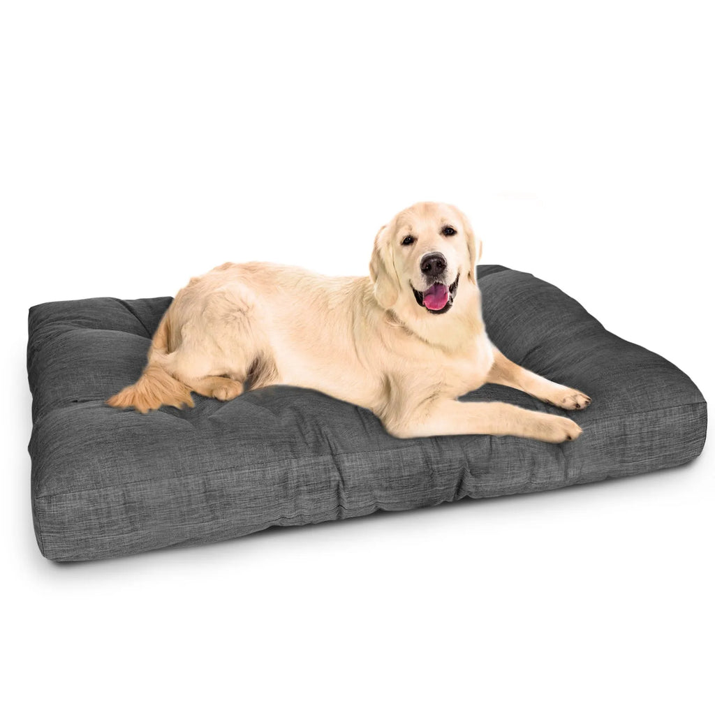 Thick gray polyester kennel nest dog bed for large dogs, 98x77x12cm, on floor