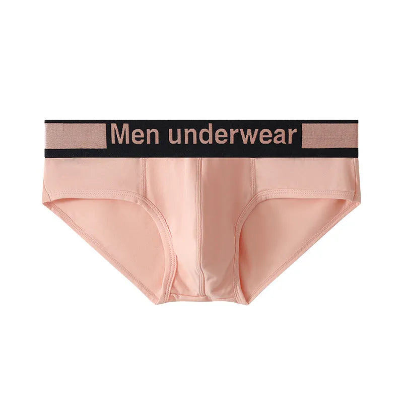 Men's low waist modal briefs with a gradient sport belt, shown in black, white, and pink colour options.