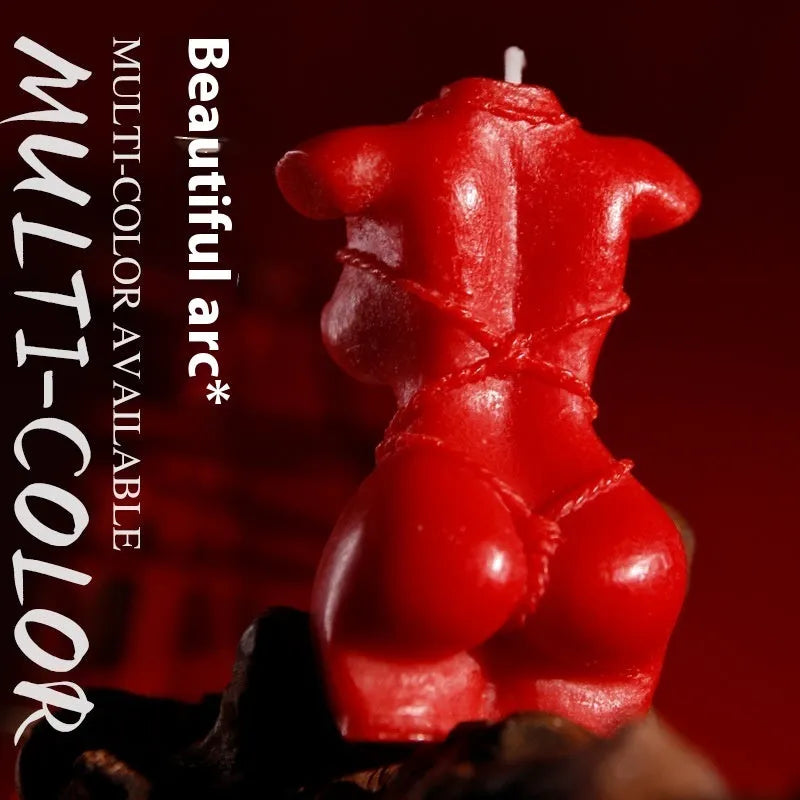 Soy wax low temperature candle in red, pink, or purple colour for sensory use.