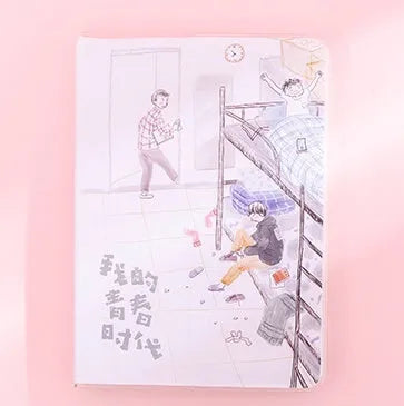 Cherry blossom PU cover button notebook in compact 11cm by 15cm size