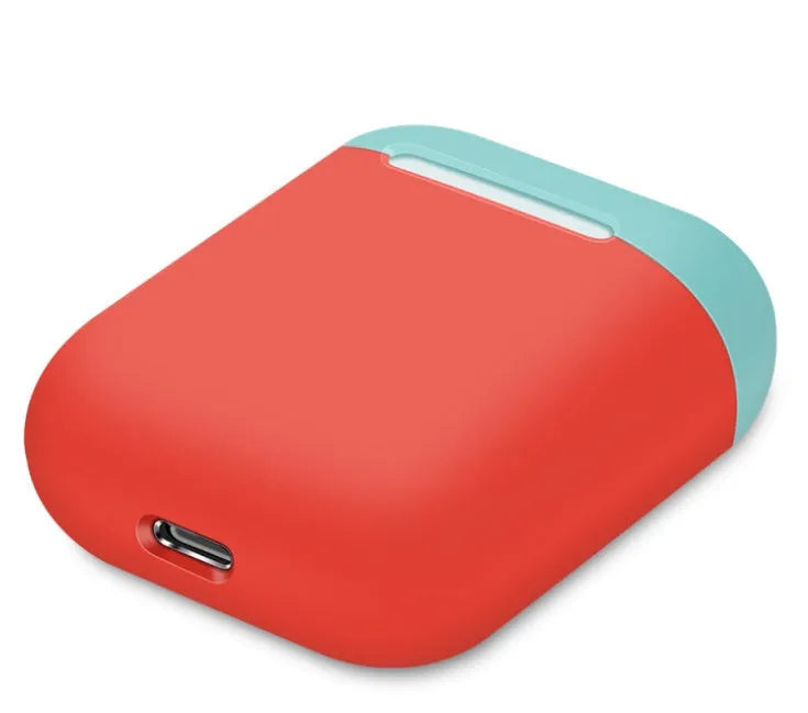 Silicone protective sleeve for AirPods charging case in split design showing colour options