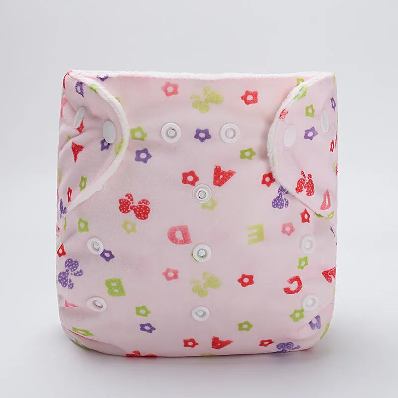Baby cloth diaper pants in cartoon print, polyester fibre reusable nappy cover for 0-3 years