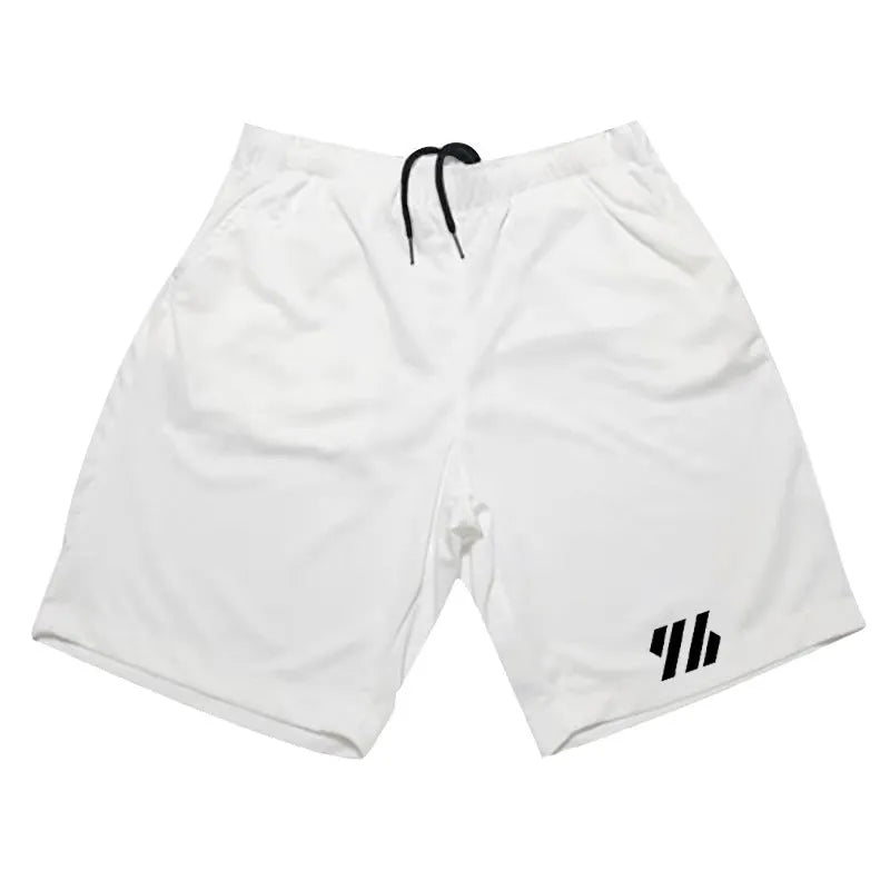 Loose-fit metal silk sports shorts for running in various colours like army green and sapphire blue.