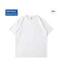 Heavy cotton loose fit T-shirt in a solid colour with short sleeves.