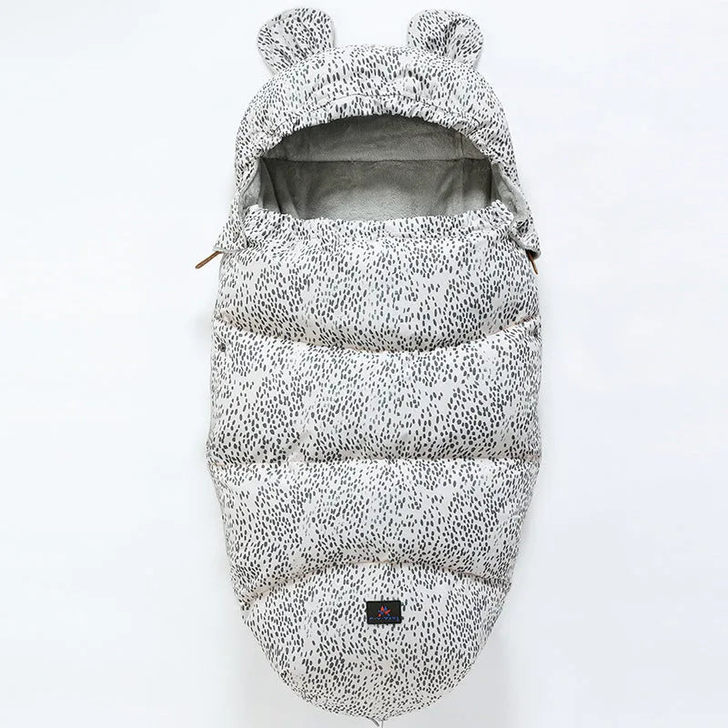 Detachable baby sleeping bag for strollers in cotton blend fabric, shown in a colour option.