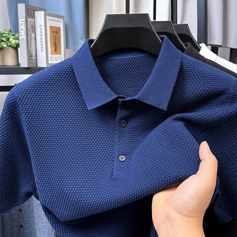 Loose fit short sleeve cotton sweater in a choice of six colours on a hanger.