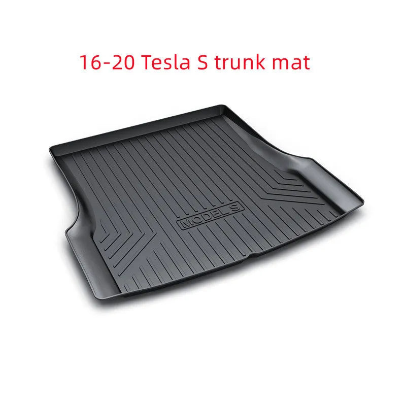 Rubber floor mat with TPE footrest for Tesla Model 3, Y, X, and S cars