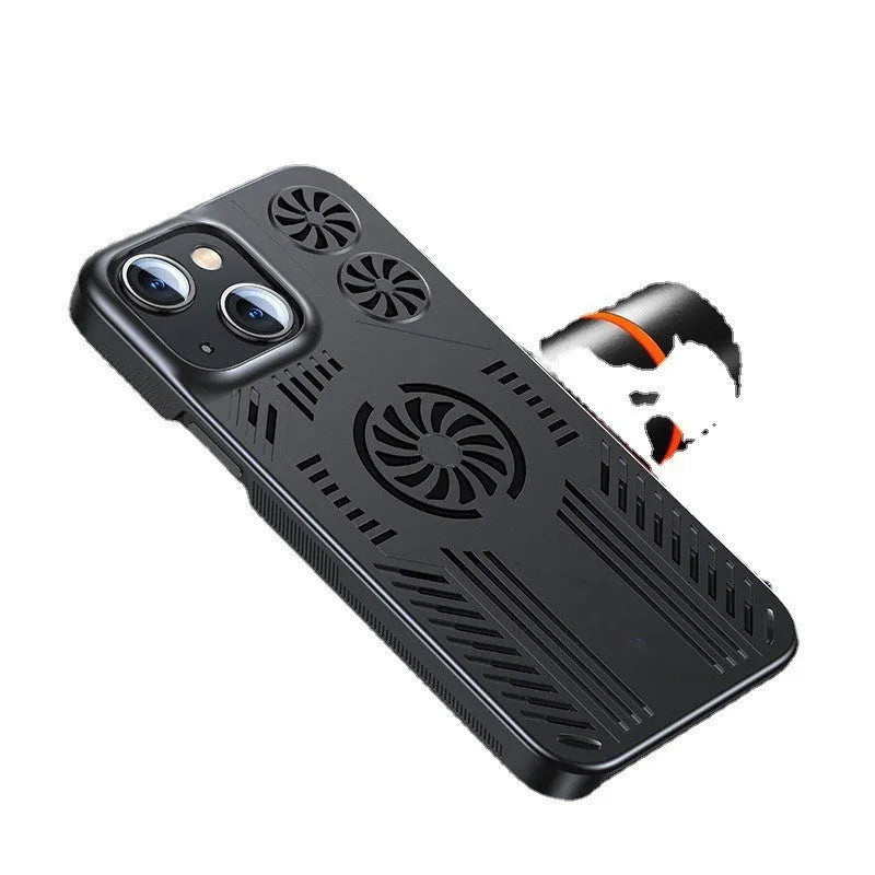 Breathable magnetic suction TPU gaming phone case for Apple 13 Pro Max in cool black