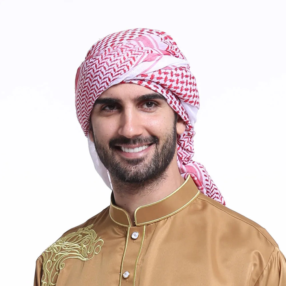 Muslim men's headscarf dome shape 140cm x 140cm windproof polyester scarf