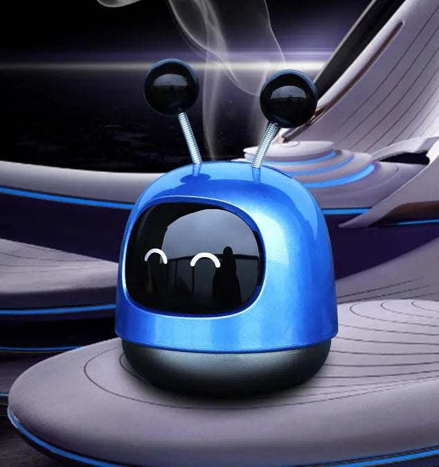 Robot-shaped car vent aromatherapy decoration with gel reservoir for fragrance diffusion