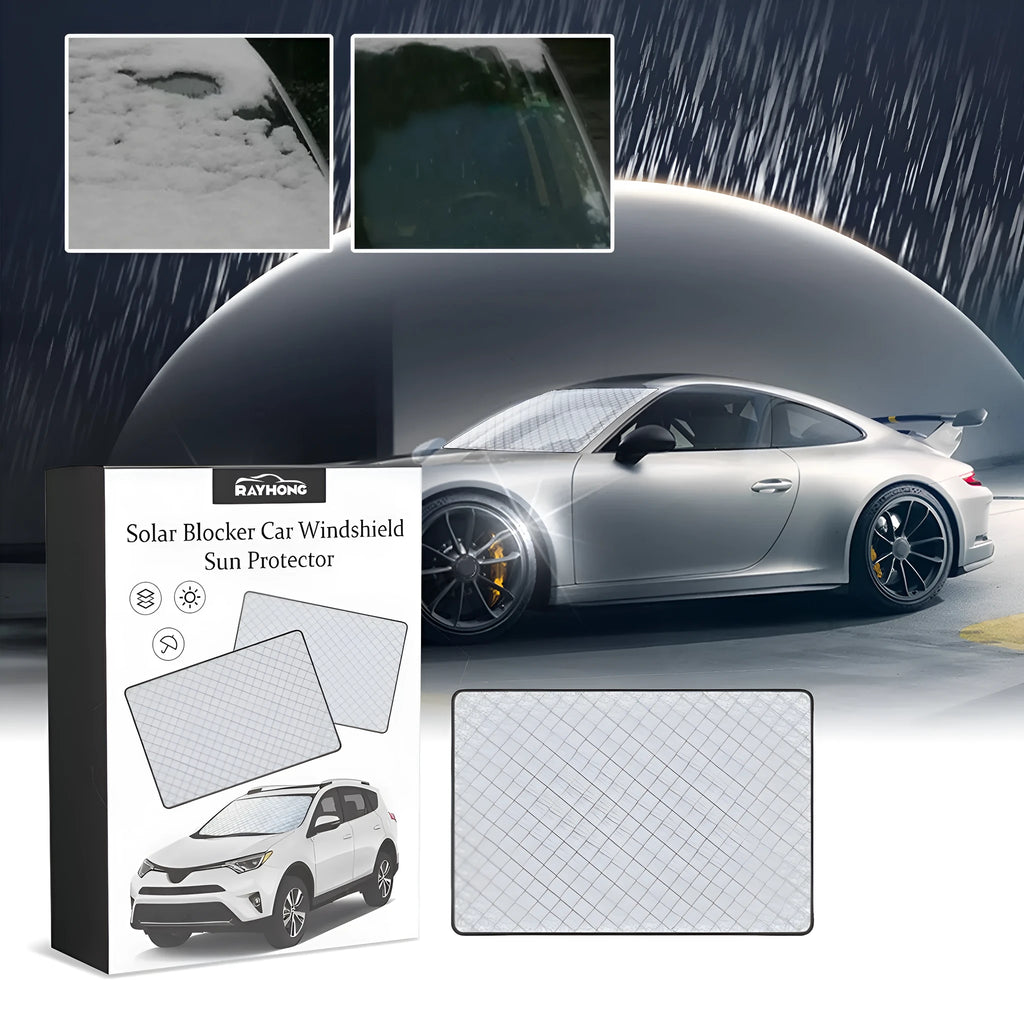 Aluminium film car windshield frost cover measuring 140cm by 95cm