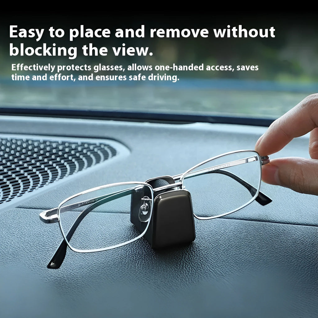 Zinc alloy car dashboard glasses clip holder in four colour options on vehicle dashboard