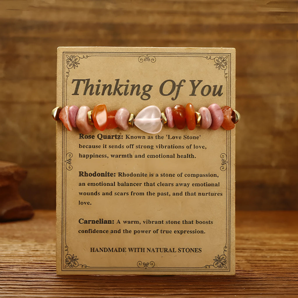 Handmade geometric stone bead bracelet with adjustable closure on wrist