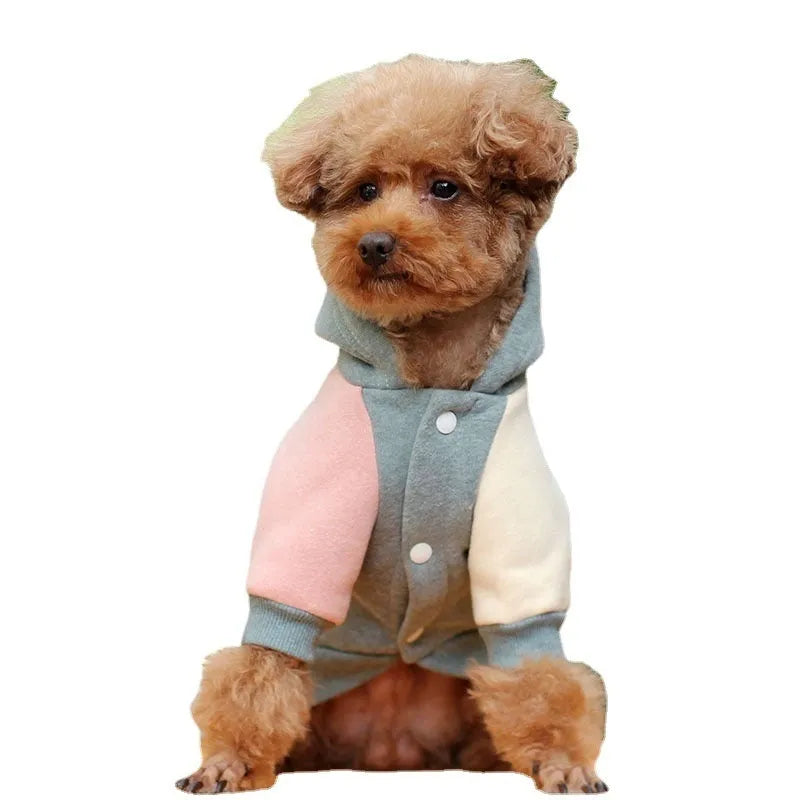 Brown cotton pet sweatshirt for a dog, showing soft knit fabric and casual fit.