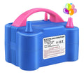 Double holes electric balloon inflator, blue plastic, US plug, handheld design