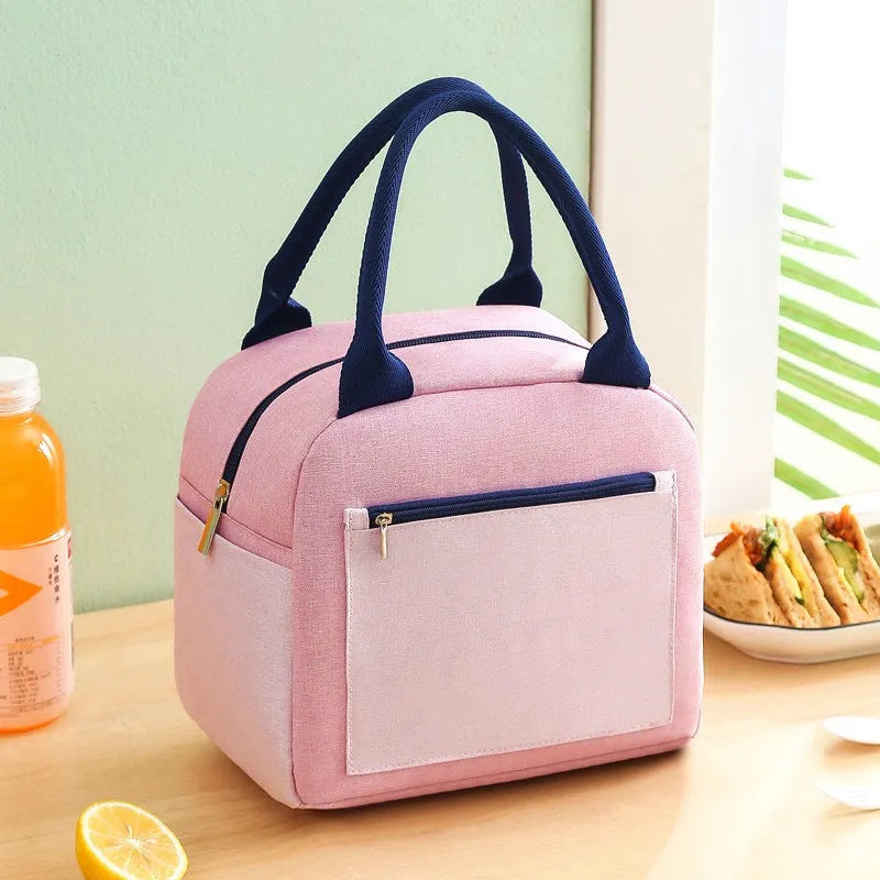 Waterproof Oxford cloth lunch insulation bag with aluminium foil layer in blue colour