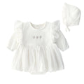 Cotton baby princess fluffy dress in pink, red, or white colours for infant special occasions