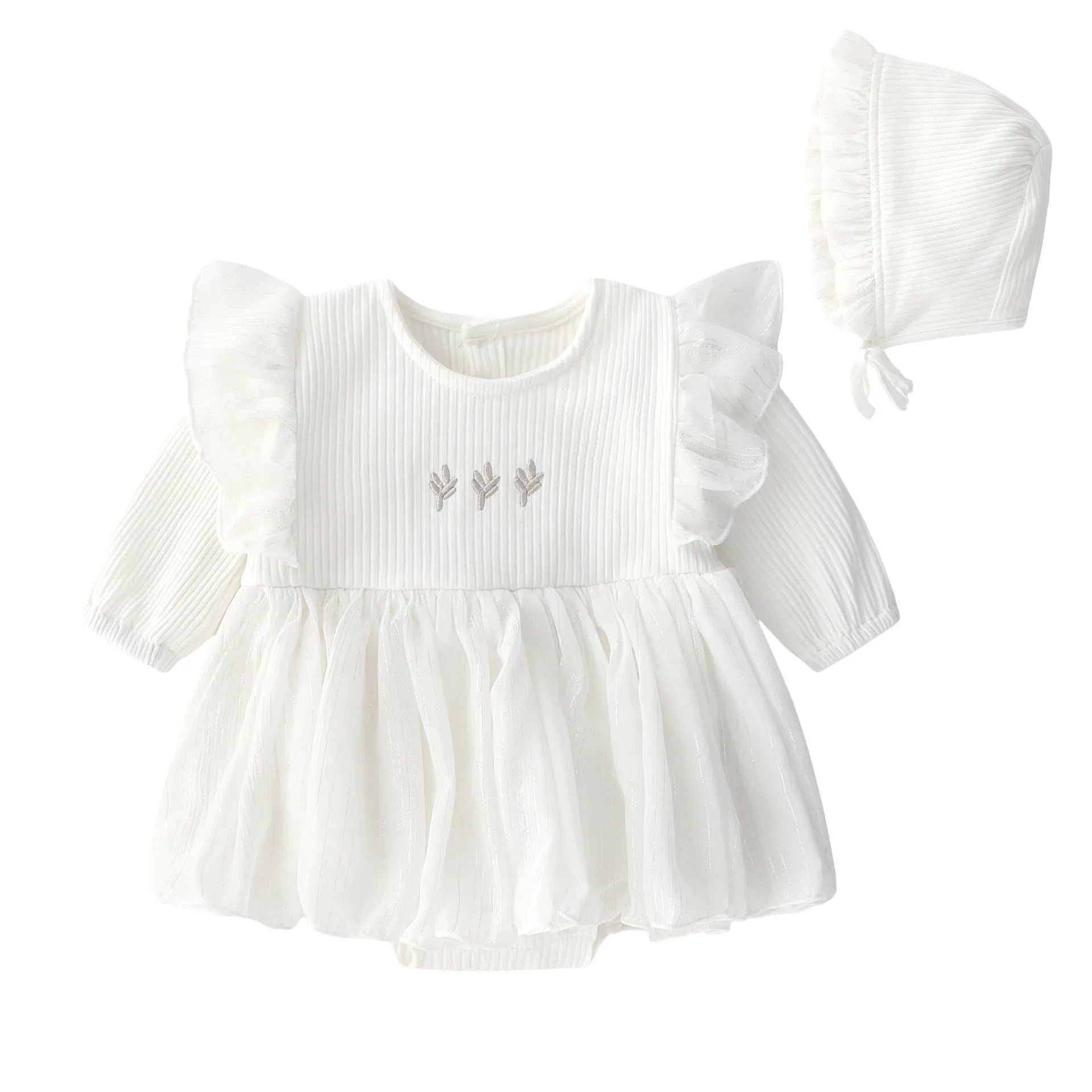 Cotton baby princess fluffy dress in pink, red, or white colours for infant special occasions