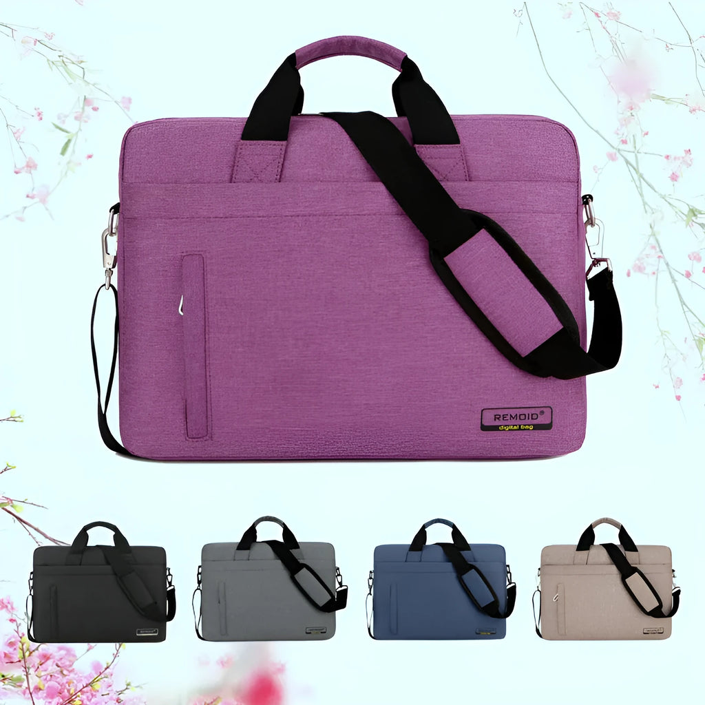 Nylon shoulder bag computer bag in black for 15.6 inch laptop with waterproof and anti-theft features