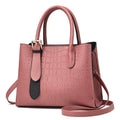 Women's PU crocodile pattern messenger shoulder bag in gray with crossbody strap