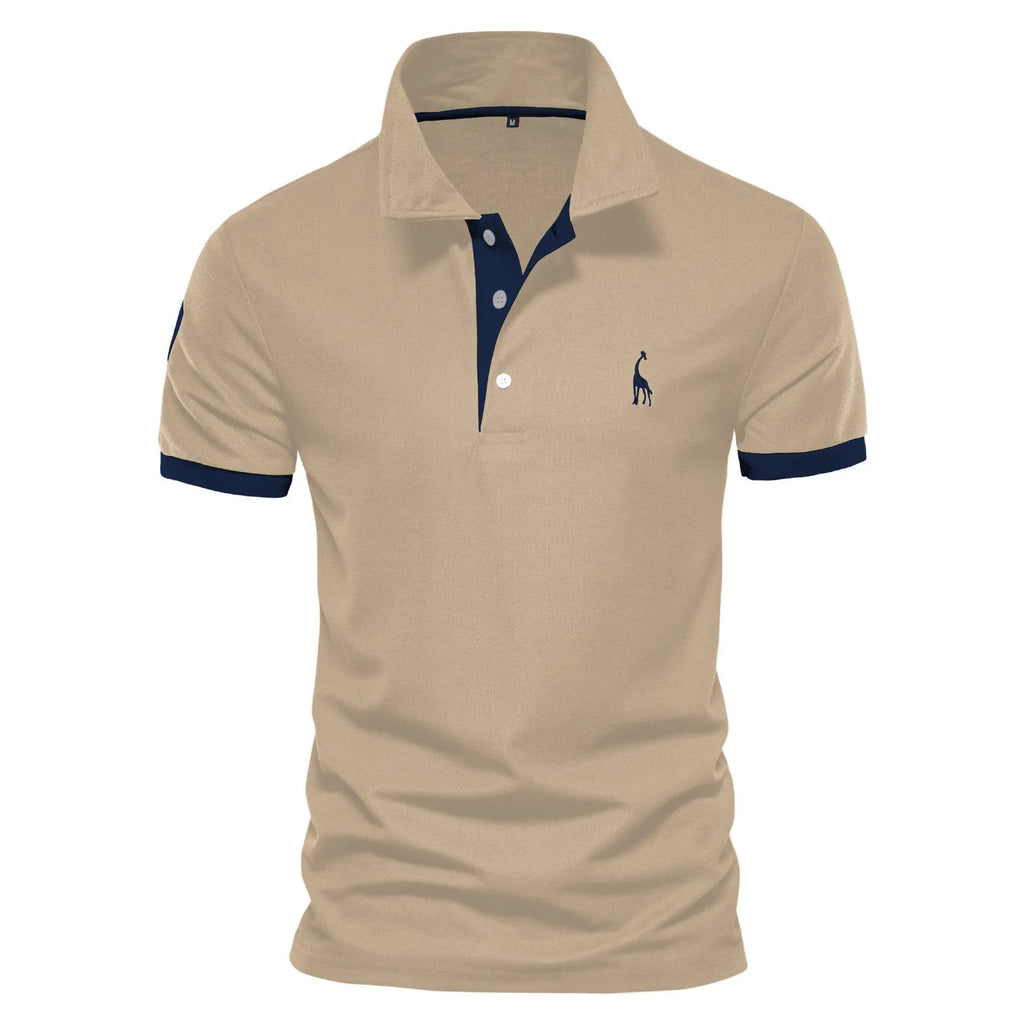 Men's slim fit t-shirt with an embroidered deer design on the chest, available in various colours.