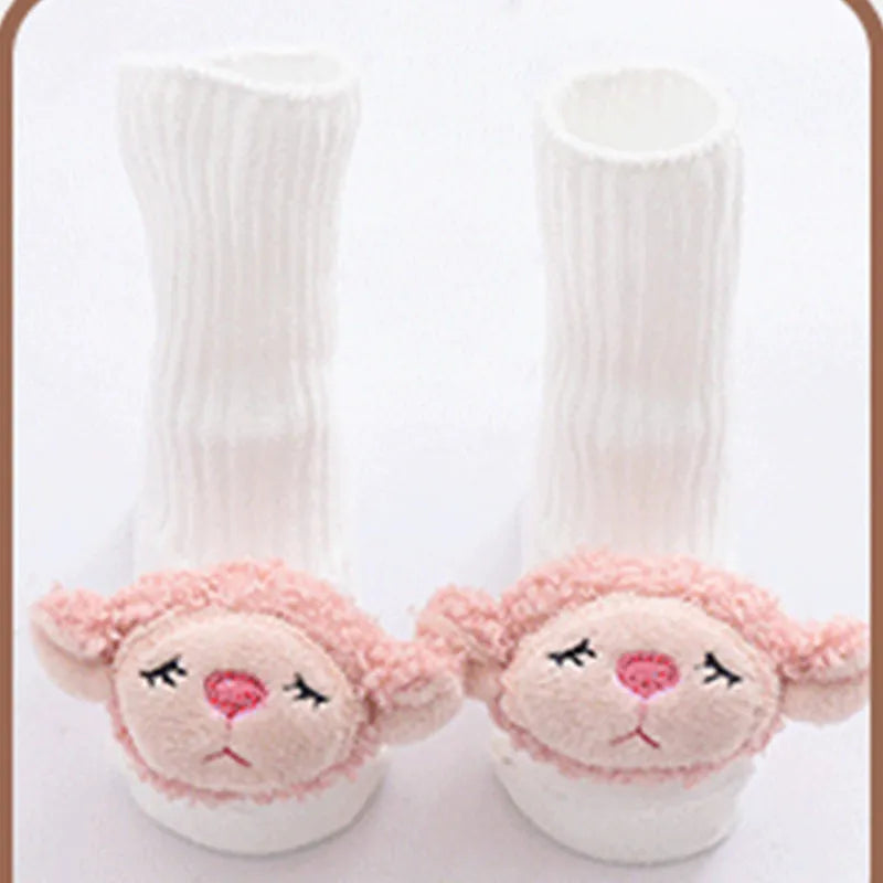 Cotton infant floor socks in multiple patterns with size options XS to M