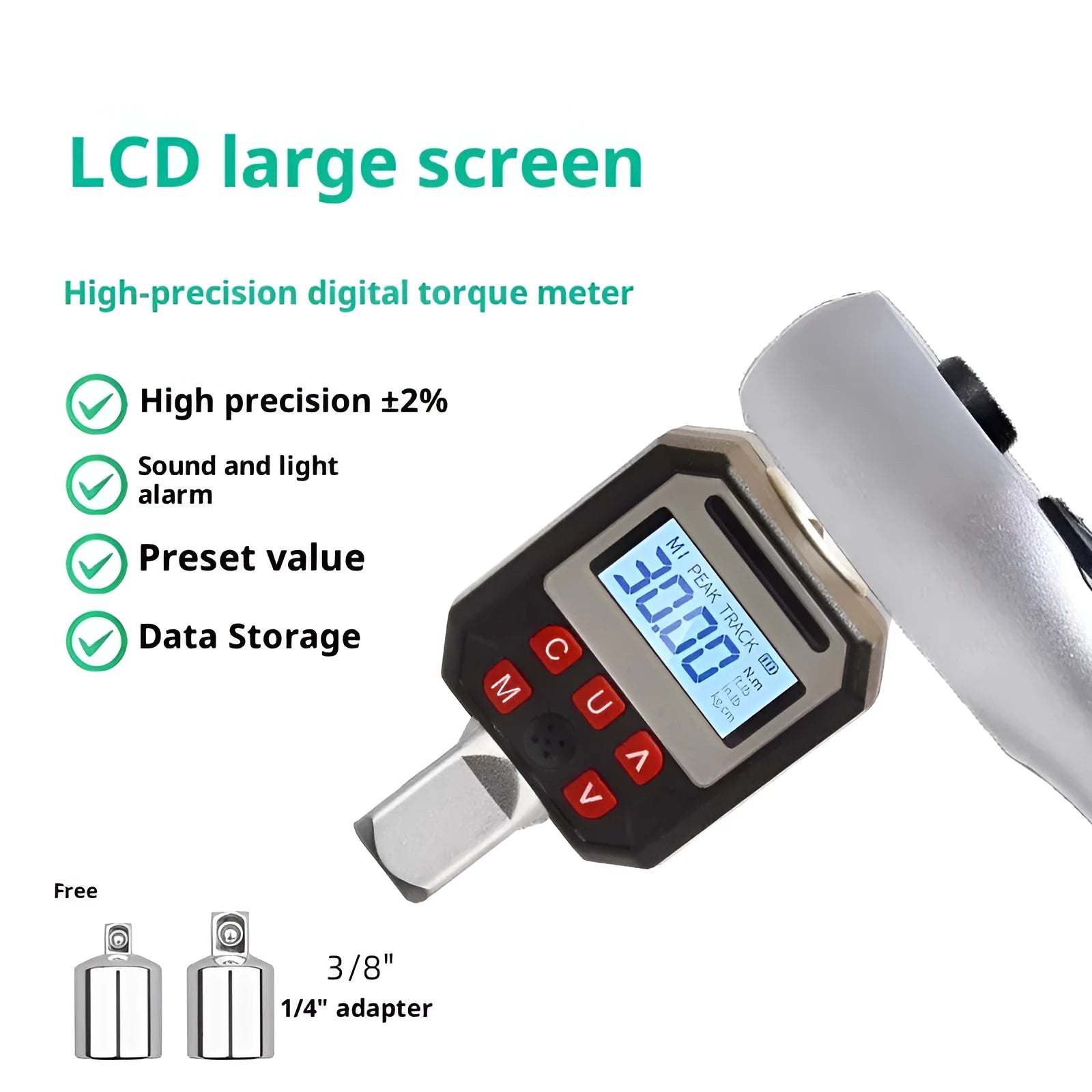 Digital torque meter 17-340 Nm high precision torque tester 6-piece set with digital display