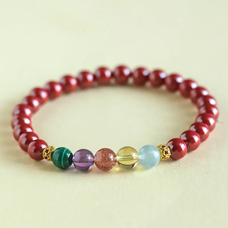 Handmade purple gold sand crystal bead bracelet on wrist, showing 4mm and 6mm size options.