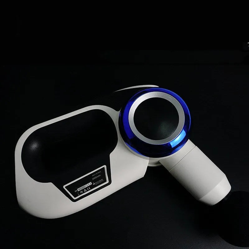 White ABS fitness muscle relaxer with touch screen and six massage contacts for legs and neck
