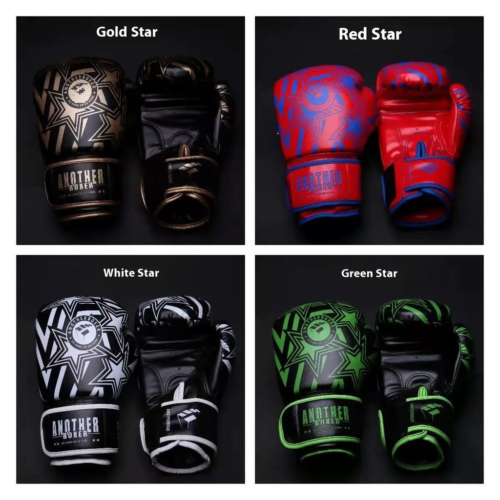 A pair of children's vertical-style boxing gloves in a choice of colours, showing the XINGX star design.