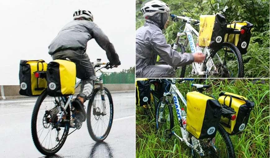Bicycle waterproof bag made from nylon cloth and waterproof fabric in black colour for cycling storage