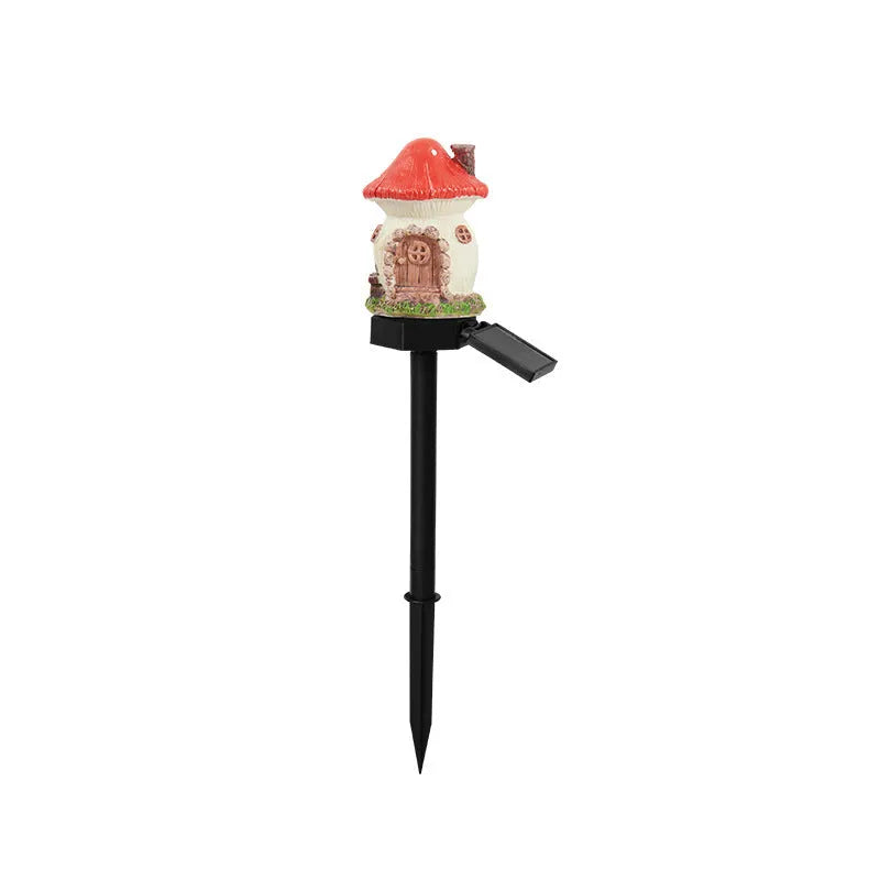 Outdoor flower-shaped solar LED light for garden and park decoration.