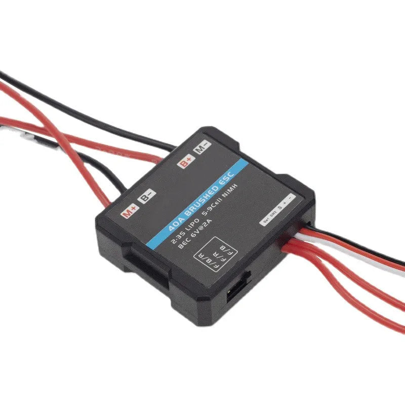 Small Boat 40A miniature brushed electric speed controller for RC cars in G500 colour.