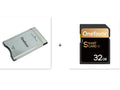 32GB SD to PCMCIA adapter card with stainless steel case for Mercedes-Benz cars and laptops