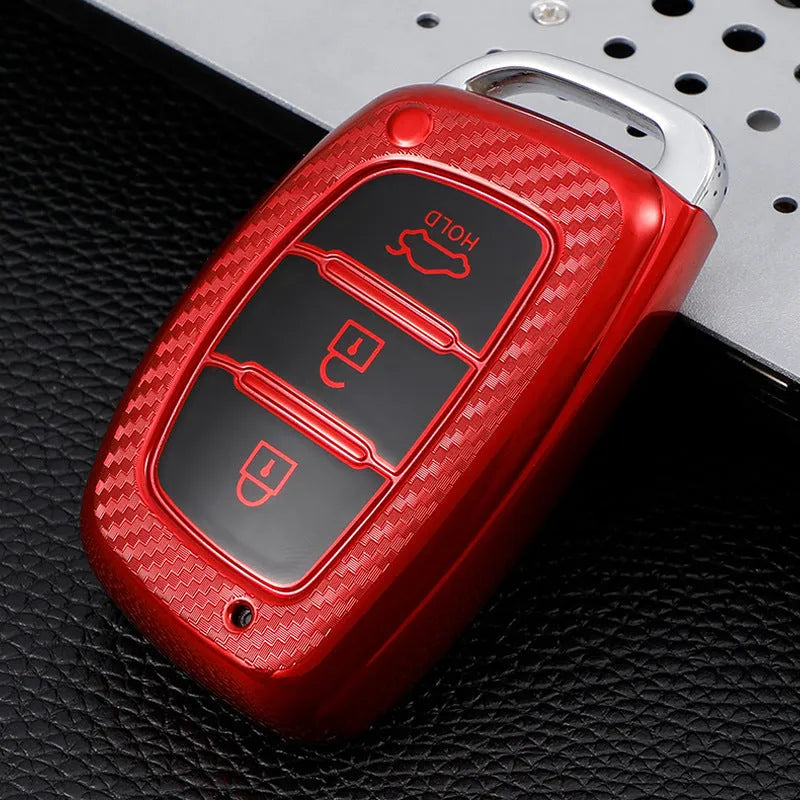 Modern TPU key case car cover buckle in multiple colour options including blue, pink and silver
