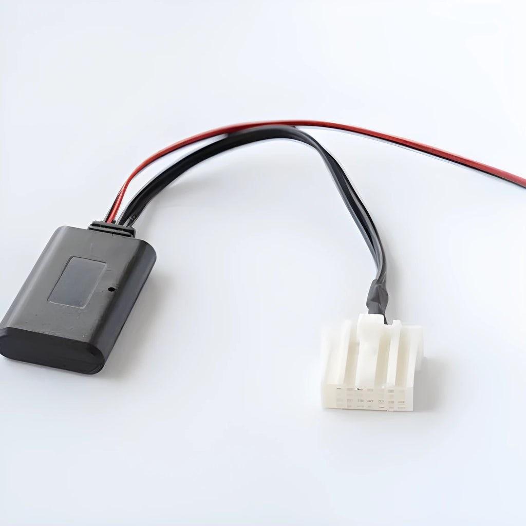 Black Mazda Bluetooth audio adapter cable with JieRui-BT 5908 chip for wireless streaming.