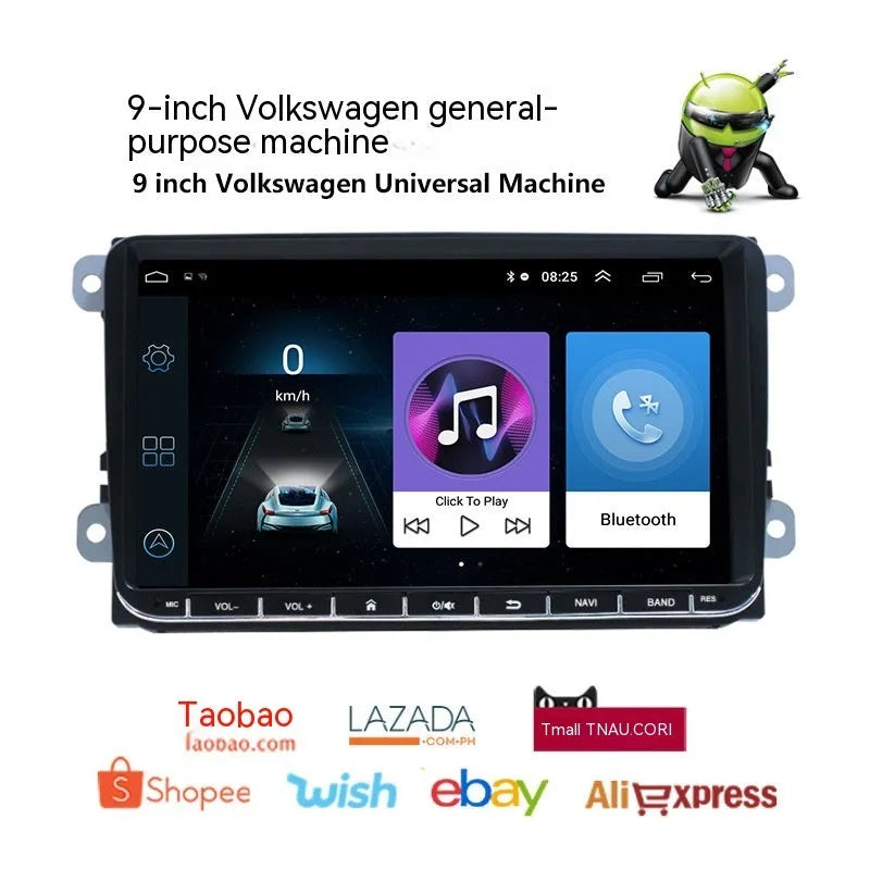Volkswagen Golf 7 car stereo with 10.1-inch touchscreen showing navigation interface